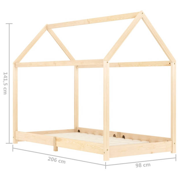 vidaXL Kinderbedframe massief grenenhout 90x200 cm