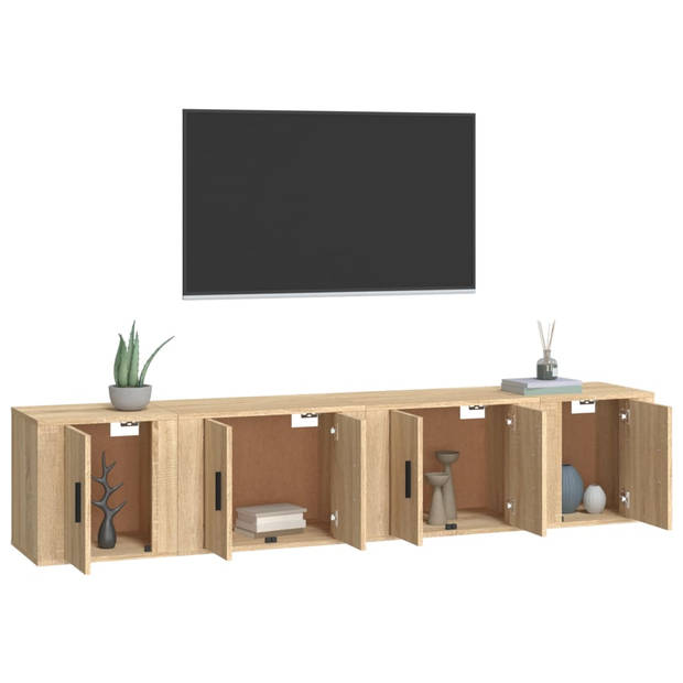 The Living Store Televisiekastenset - Sonoma Eiken - 57 x 34.5 x 40 cm - Stijlvol Design