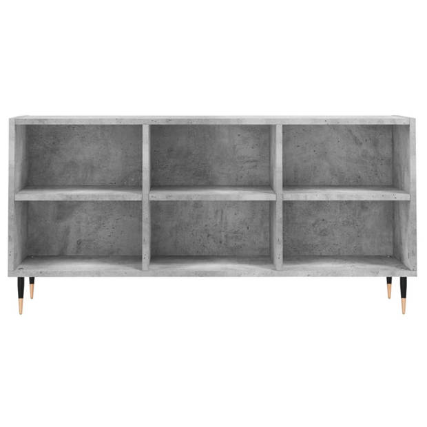 The Living Store TV-meubel Betongrijs - Praktische Opbergruimte - 103.5 x 30 x 50 cm - Stevig Houten Materiaal