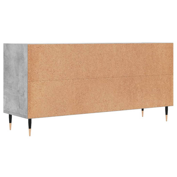 The Living Store TV-meubel Betongrijs - Praktische Opbergruimte - 103.5 x 30 x 50 cm - Stevig Houten Materiaal