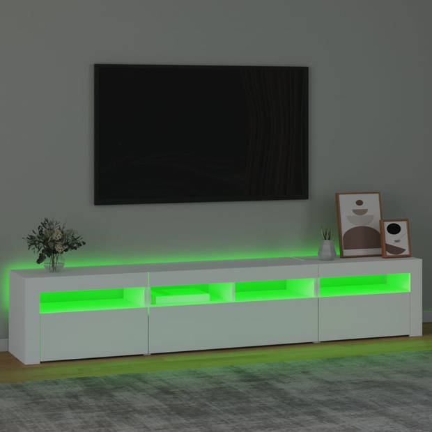 vidaXL Tv-meubel met LED-verlichting 210x35x40 cm wit