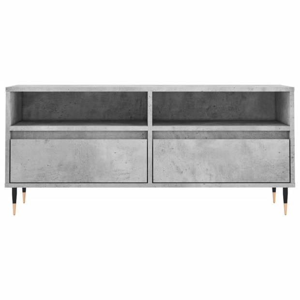 The Living Store TV-meubel Betongrijs 100x34.5x44.5 cm - veel opbergruimte