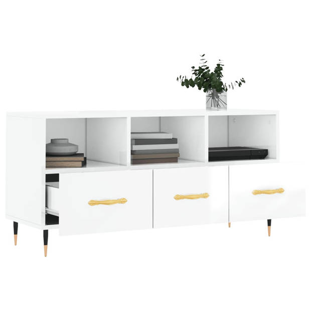 The Living Store - TV-meubel - Hoogglans wit - 102 x 36 x 50 cm