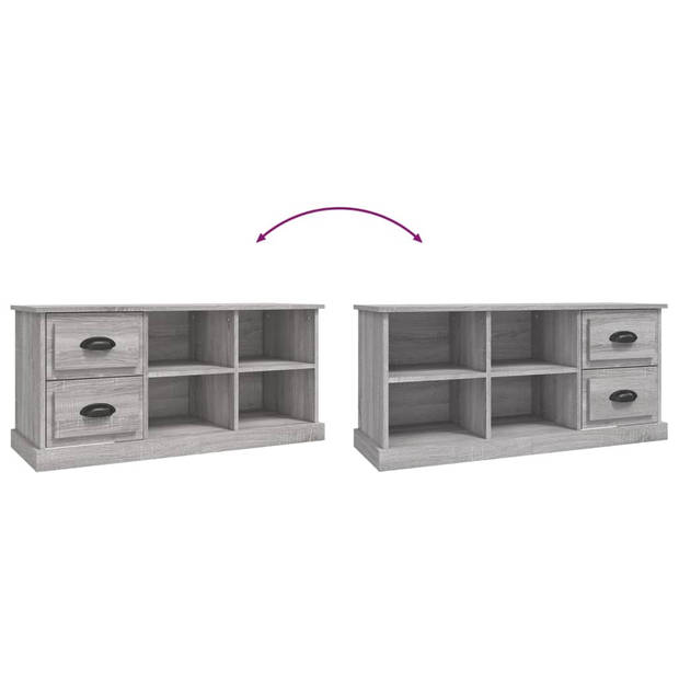 The Living Store TV-kast s - TV-kasten - 102 x 35.5 x 47.5 cm - Grijs sonoma eiken