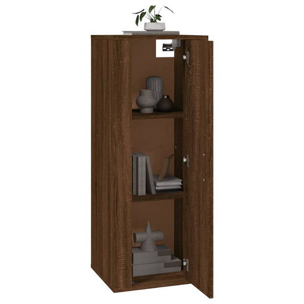 The Living Store Wandmeubel TV-kast - 40x34.5x100 cm - Bruineiken - Bewerkt hout