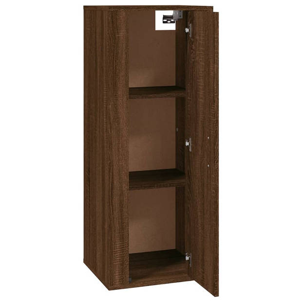 The Living Store Wandmeubel TV-kast - 40x34.5x100 cm - Bruineiken - Bewerkt hout