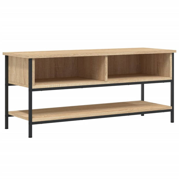 The Living Store TV-kast - Sonoma eiken - 100 x 35 x 45 cm - Duurzaam hout - Open vakken en schap - Industriële poten