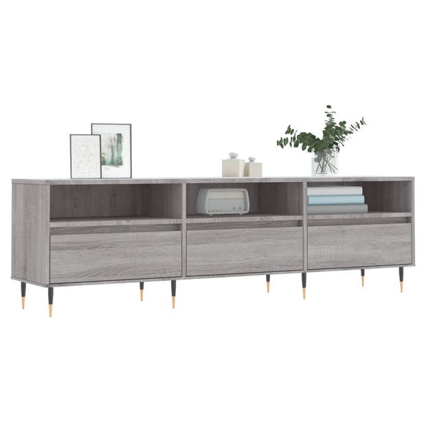 The Living Store Tv-meubel Opbergruimte Grijs Sonoma Eiken 150x30x44.5 cm - Hout - IJzer