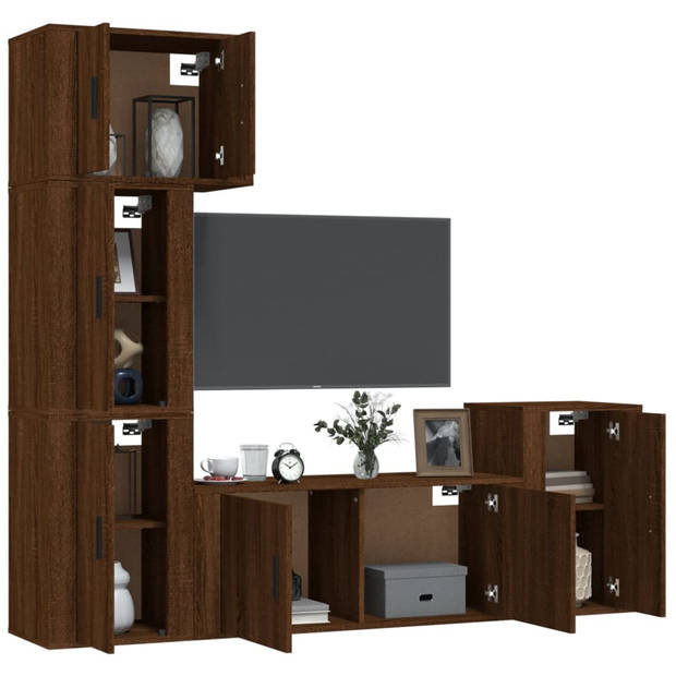 The Living Store TV-meubelset - Classic Oak - 57 x 34.5 x 40 cm / 100 x 34.5 x 40 cm / 40 x 34.5 x 60 cm