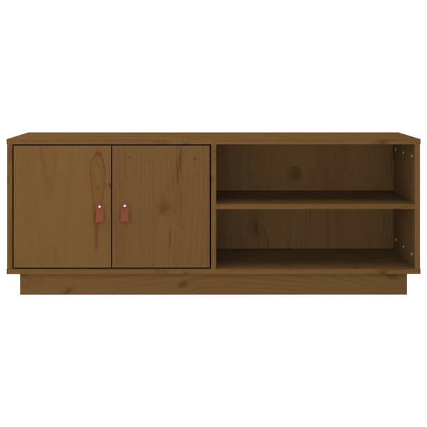 The Living Store Tv-meubel - Massief grenenhout - 105 x 34 x 40 cm - honingbruin