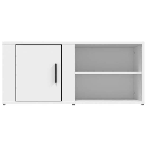 The Living Store TV-kast - Mediakast van bewerkt hout - 80 x 31.5 x 36 cm - Wit