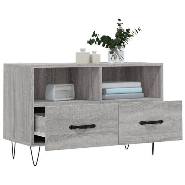 The Living Store - Televisiekast - 80 x 36 x 50 cm - Grijs Sonoma Eiken