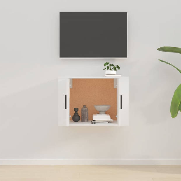 The Living Store TV-meubel Wandgemonteerd - 57 x 34.5 x 40 cm - Wit