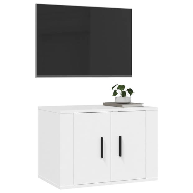 The Living Store TV-meubel Wandgemonteerd - 57 x 34.5 x 40 cm - Wit