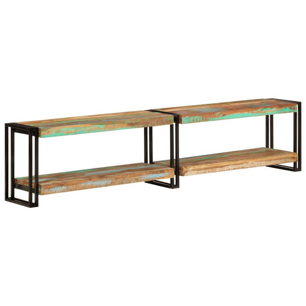 The Living Store TV-meubel - massief gerecycled hout - metalen frame - 180 x 30 x 40 cm