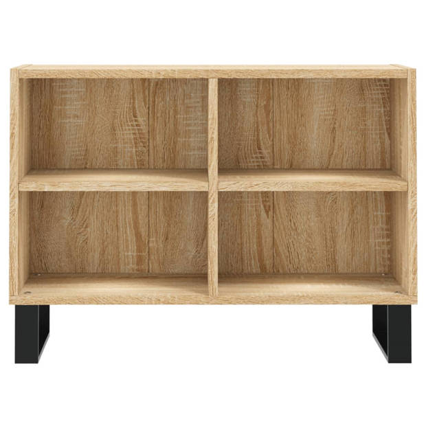 The Living Store TV-meubel Sonoma Eiken - Bewerkt Hout - 69.5 x 30 x 50 cm - Met Opbergruimte