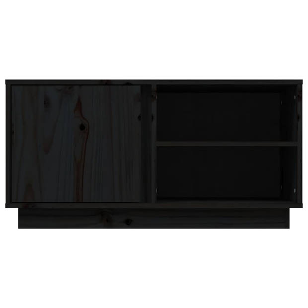 The Living Store Tv-meubel - Grenenhout - 80 x 35 x 40.5 cm - Zwart