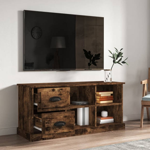 The Living Store Tv-kast - trendy - meubel - Afmeting- 102 x 35.5 x 47.5 cm - Ken- gerookt eiken - The Living Store