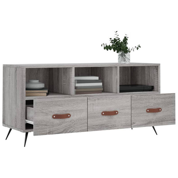 The Living Store TV-meubel - Trendy - Televisiekast - 102 x 36 x 50 cm (B x D x H) - Grijs Sonoma Eiken