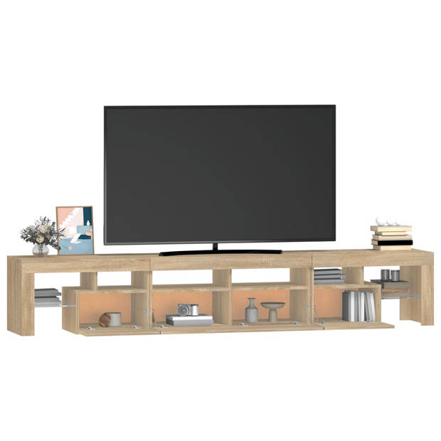 The Living Store TV-meubel - Sonoma eiken - 230 x 36.5 x 40 cm - Met RGB LED-verlichting