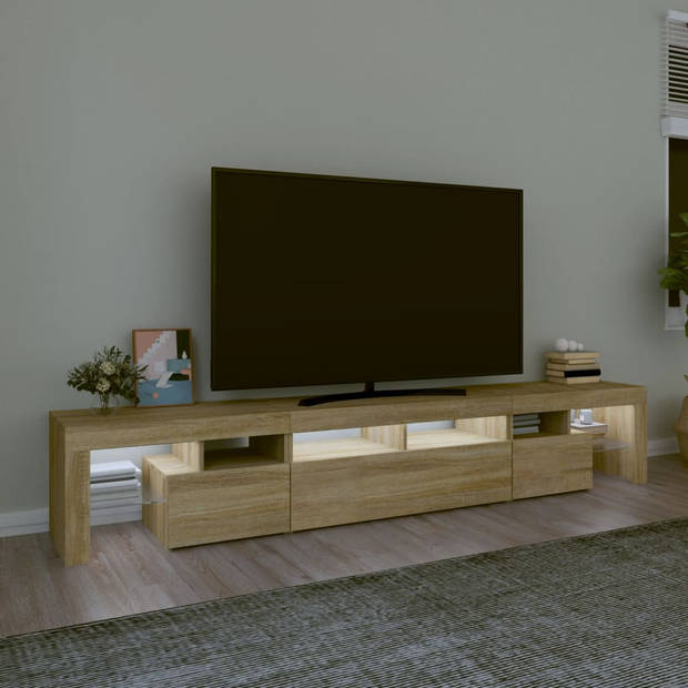 vidaXL Tv-meubel met LED-verlichting 230x36,5x40cm sonoma eikenkleurig