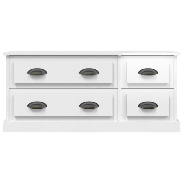 The Living Store TV-meubel - TV-meubel - 100 x 35.5 x 45 cm - hoogglans wit