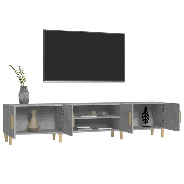 The Living Store TV-Meubel - Betongrijs - 180 x 31.5 x 40 cm - Trendy - Duurzaam en Met Voldoende Opbergruimte