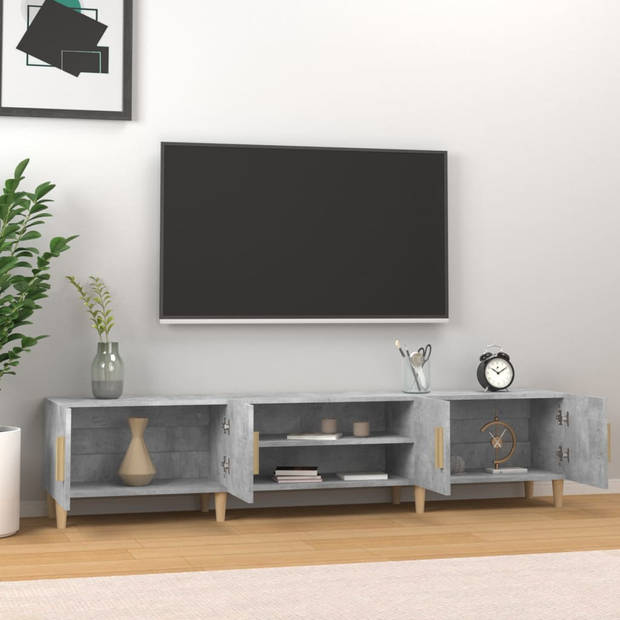 vidaXL Tv-meubel 180x31,5x40 cm bewerkt hout betongrijs