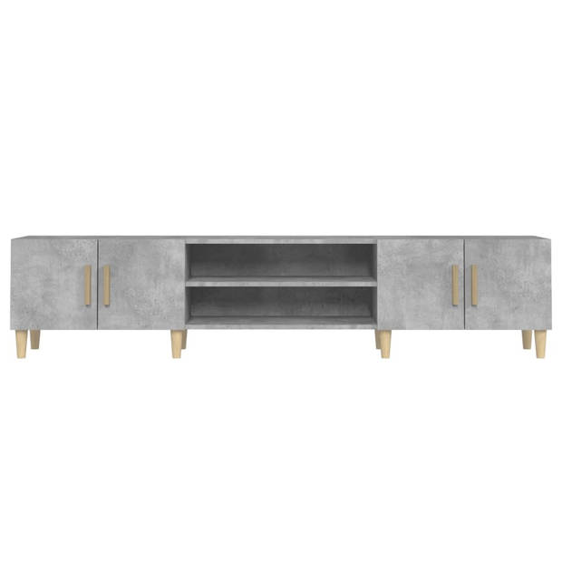 The Living Store TV-Meubel - Betongrijs - 180 x 31.5 x 40 cm - Trendy - Duurzaam en Met Voldoende Opbergruimte