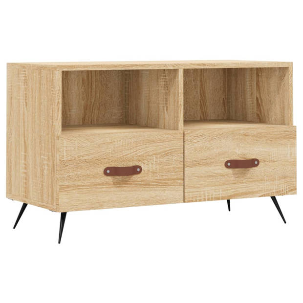 The Living Store Tv-meubel - Sonoma eiken - 80 x 36 x 50 cm - opbergruimte en presenteerfunctie