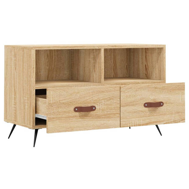 The Living Store Tv-meubel - Sonoma eiken - 80 x 36 x 50 cm - opbergruimte en presenteerfunctie