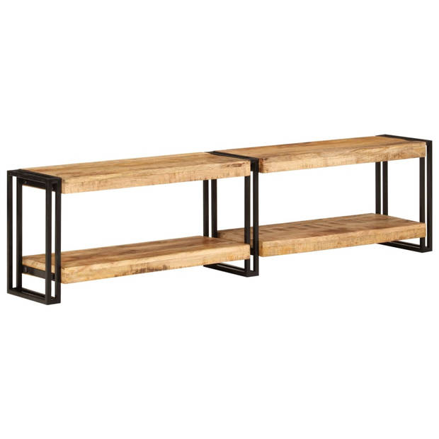 The Living Store TV-kast - Trendy - Meubels van massief mangohout - 160x30x40 cm - Metalen frame