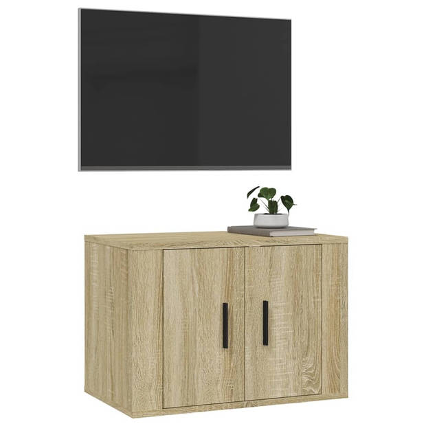 The Living Store Wandmeubel TV-kast - Sonoma eiken - 57 x 34.5 x 40 cm (B x D x H)