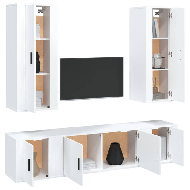 The Living Store Televisiekastenset - Klassiek - TV-meubel - 40 x 34.5 x 100 cm - Wit