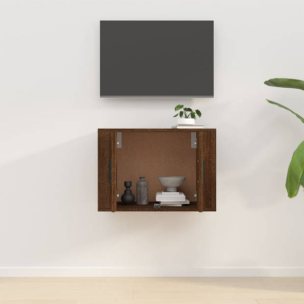 The Living Store TV-meubel - bruineiken - 57 x 34.5 x 40 cm - wandgemonteerd