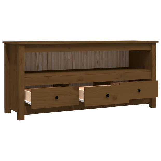 The Living Store Tv-meubel Landelijk Grenenhout 114x35x52 cm - Honingbruin