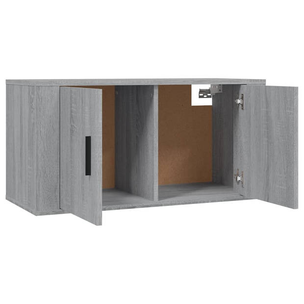 The Living Store TV-wandmeubel - Grijs sonoma eiken - Set van 2 - 80 x 34.5 x 40 cm - Duurzaam hout