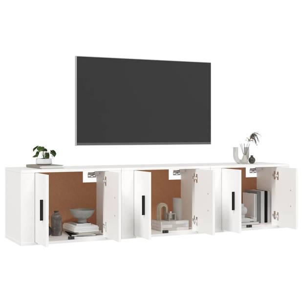 vidaXL Tv-wandmeubels 3 st 57x34,5x40 cm wit