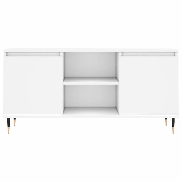 The Living Store TV-meubel - tv-kast - wit - 104 x 35 x 50 cm - veel opbergruimte