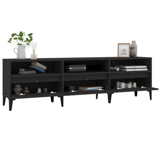 The Living Store TV-kast Klassiek - 150x30x44.5 cm - zwart