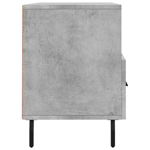 The Living Store Televisiekast Betongrijs - 102 x 36 x 50 cm - Trendy design - 3 vakken en 3 lades - Bewerkt hout en