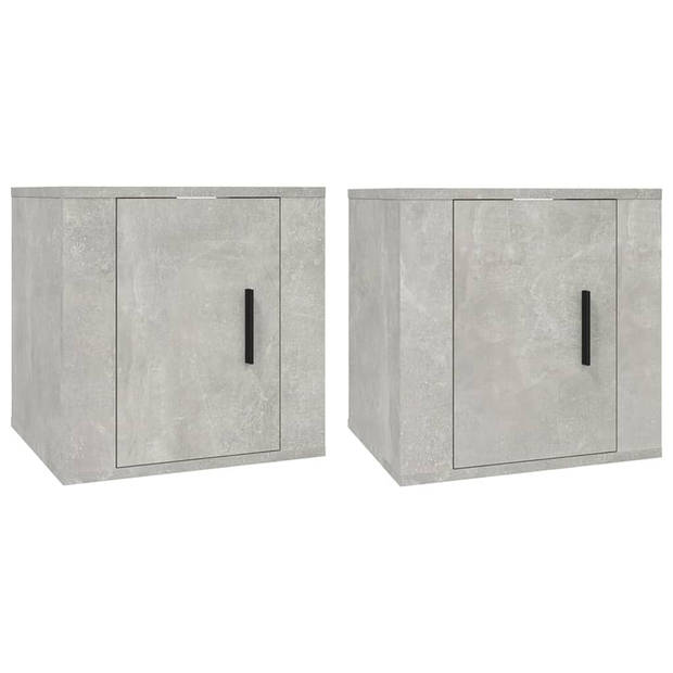 The Living Store TV-wandmeubel - Betongrijs - 40 x 34.5 x 40 cm - Bewerkt hout