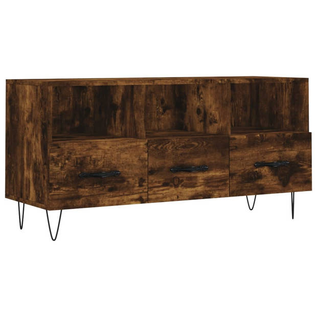 The Living Store TV-meubel Vintage - Televisiekast - 102 x 36 x 50 cm - Gerookt Eiken