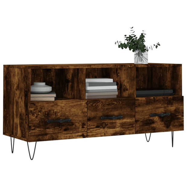 vidaXL Tv-meubel 102x36x50 cm bewerkt hout gerookt eikenkleurig