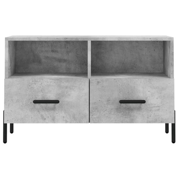 The Living Store TV-meubel Betongrijs 80x36x50 cm - Stevig houten ontwerp