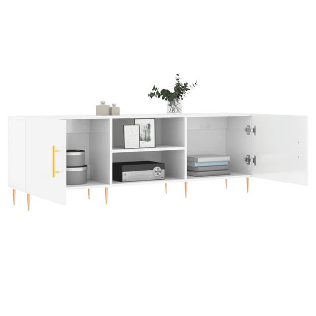 The Living Store TV-meubel - Hoogglans wit - 150 x 30 x 50 cm - praktische deur