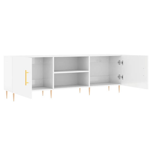 The Living Store TV-meubel - Hoogglans wit - 150 x 30 x 50 cm - praktische deur