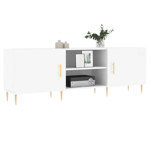 The Living Store TV-meubel - Hoogglans wit - 150 x 30 x 50 cm - praktische deur