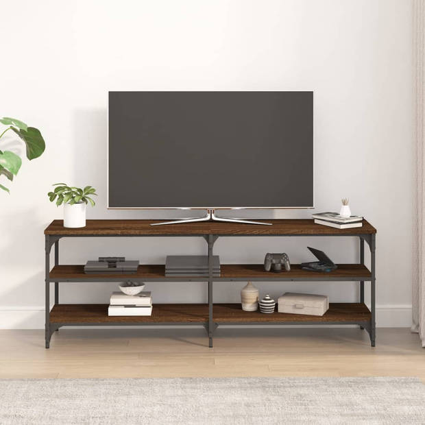 The Living Store Industrieel TV-meubel - 140 x 30 x 50 cm - Bruineiken
