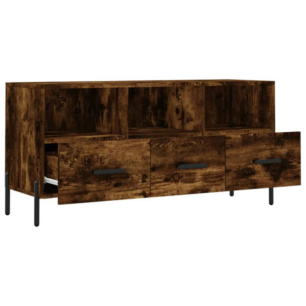 The Living Store TV-meubel - Gerookt eiken - 102 x 36 x 50 cm - Met opbergruimte